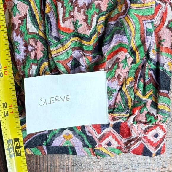 Chufy Kathmandu Heights Cotton Silk Dilli Blouse Deena Blue Boho Print Small - Picture 9 of 9